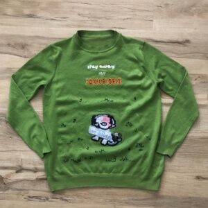 Stay Away From Toxic People Green Graphic Dog Sweater